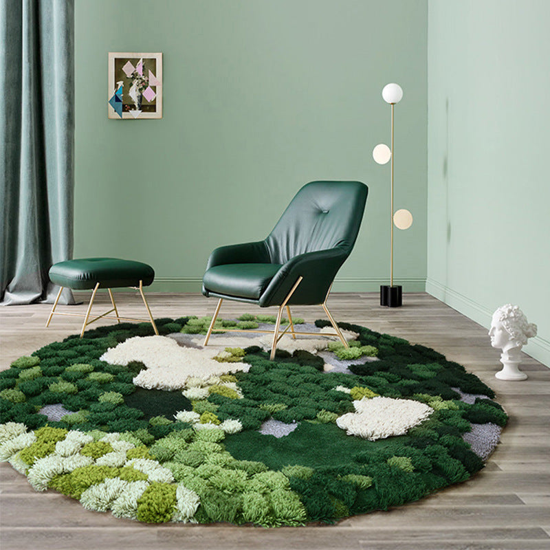 Little forest handmade 3D living room rug, Nordic big size bedside carpet,  green decoration children room floor mat