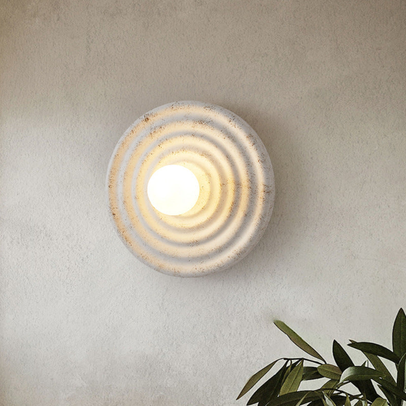 Wabi-sabi Round Circle Indoor Wall Lamp -Homdiy