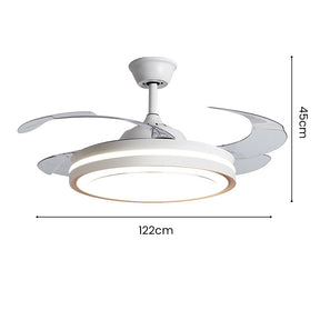 White Metal Simple Remote Control Ceiling Fan With Light -Homdiy
