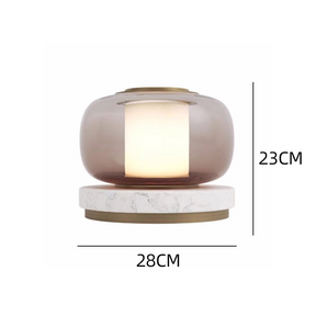 Glass & Marble Table Lamp Bedroom Beside -Homdiy