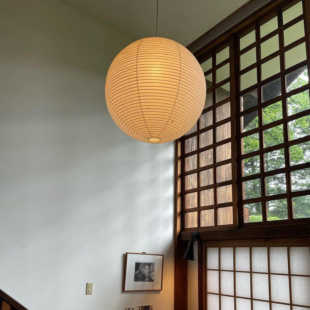 Retro Wabi-sabi Style Rice Paper Ball Pendant Lamp -Homdiy