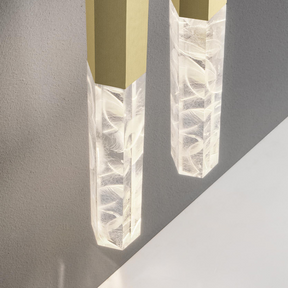 Crystal Vertical Plumage Suspension Pendnat Lights Stairway Lamps -Homdiy