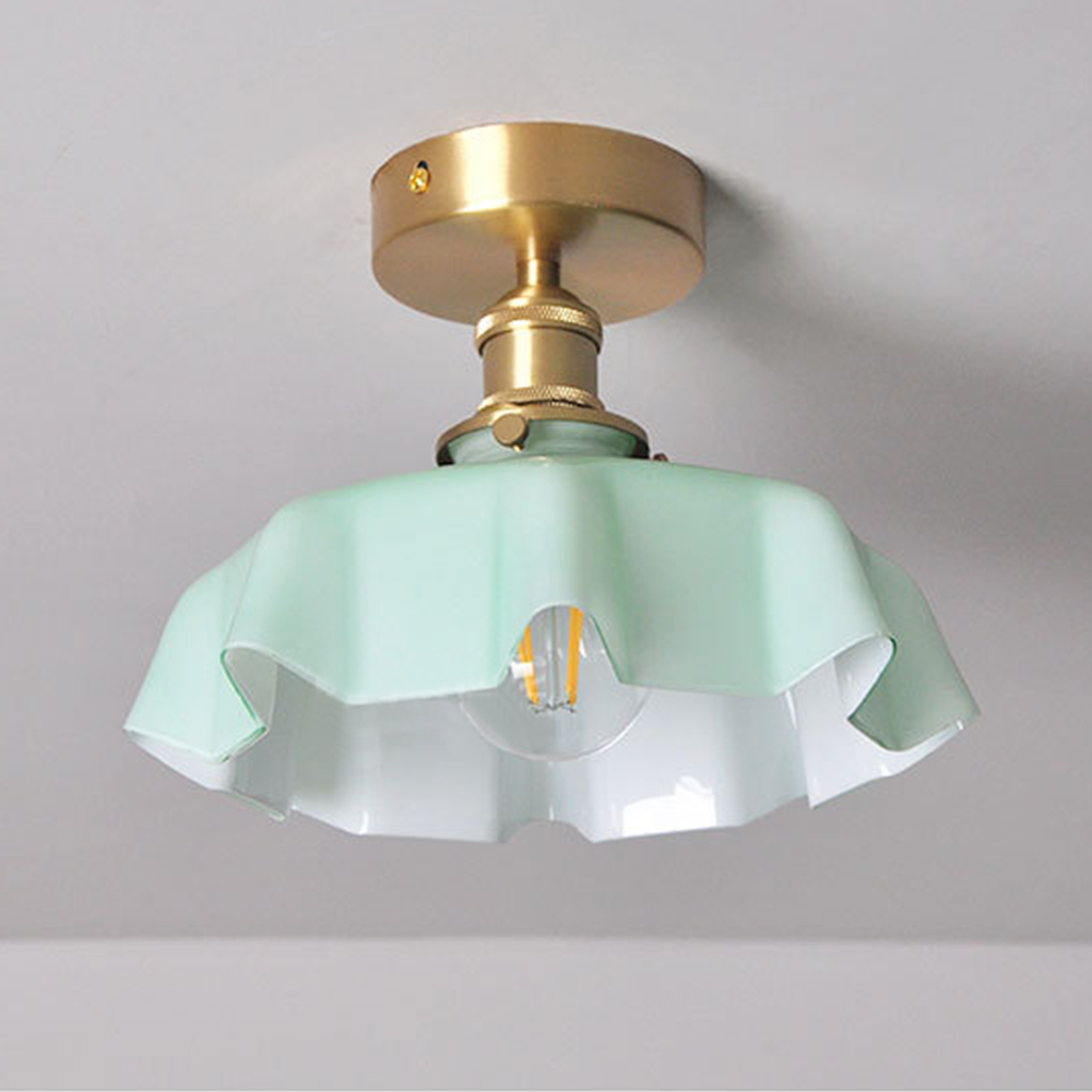 French Glass Lampshade Ceiling Light Dining Room Kitchen Island Ceiling Lamp -Homdiy