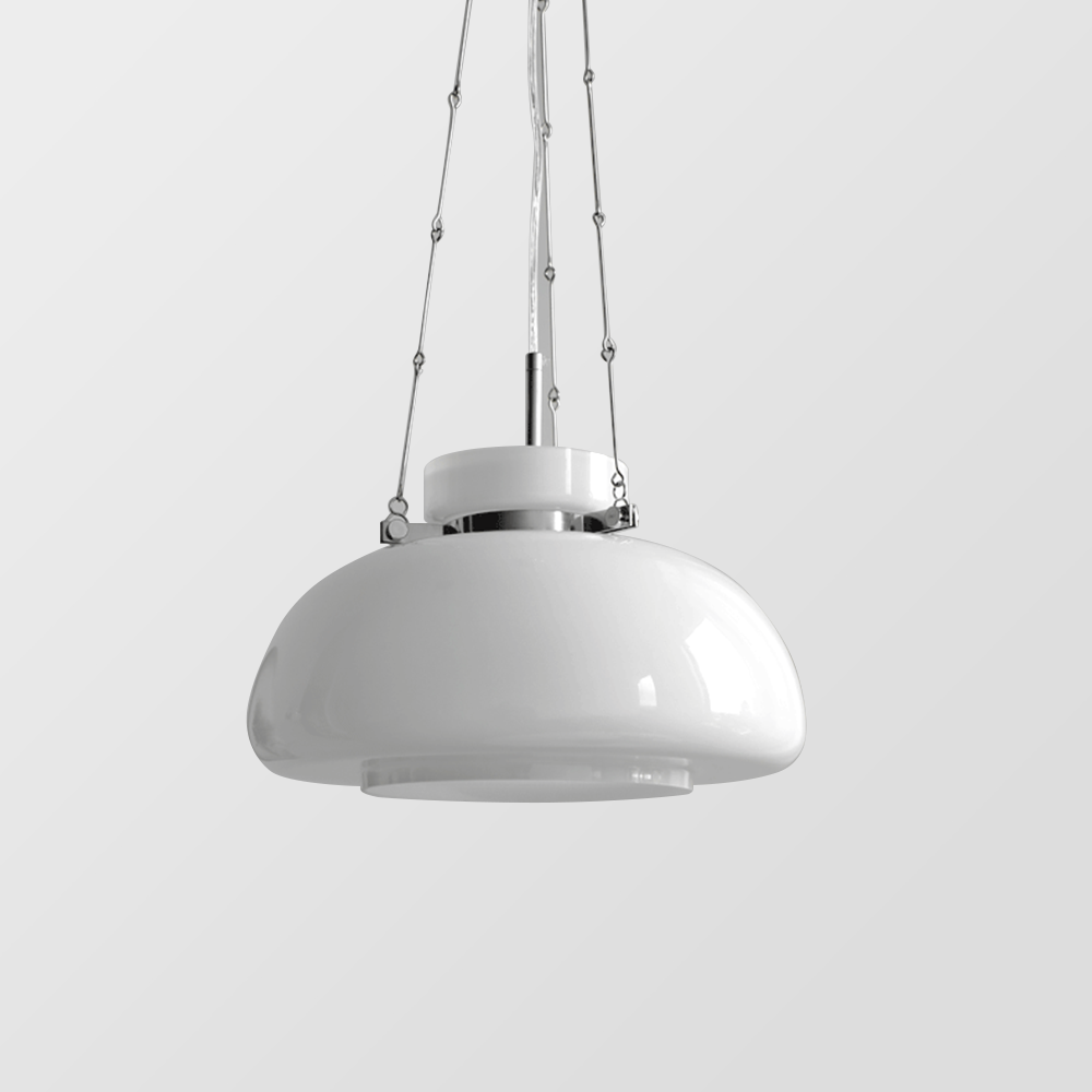 Mid-Century Modern Bauhaus Dome Glass Pendant Light -Homdiy