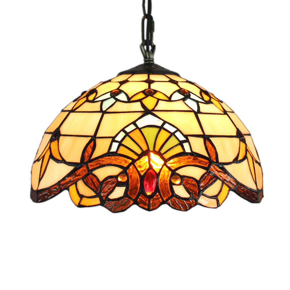 Vintage Mediterranean Stained Glass Tiffany Pendant Light -Homdiy