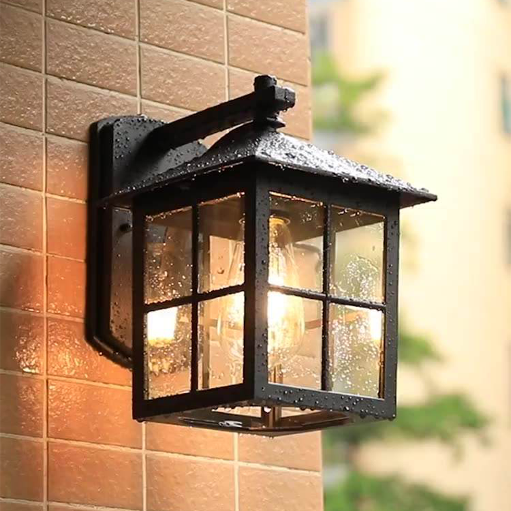 Simple Alessio Black Outdoor Wall Lamp -Homdiy
