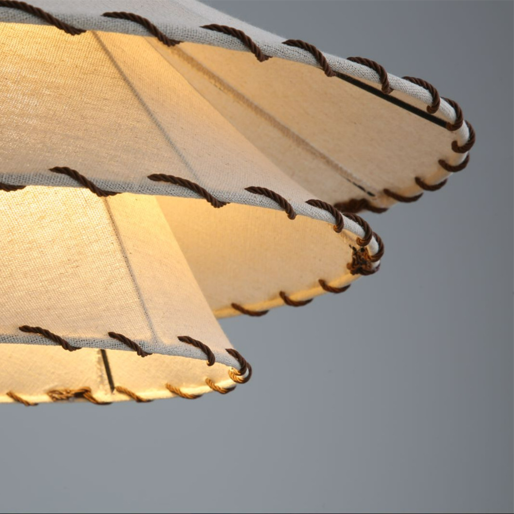 Vinatge Wabi-Sabi Lotus Leaf Fabric Pendant Light -Homdiy