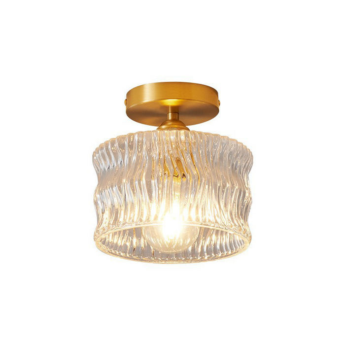 Homdiy Glass Ceiling Light Semi Flush Brass Ceiling Lamp Fixtures For ...
