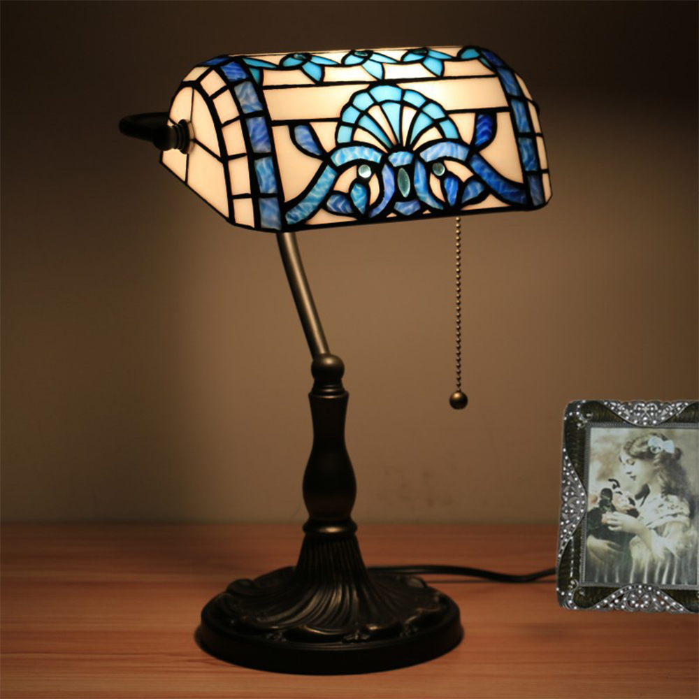Tiffany Butterfly Flower Stained Glass Table Lamp -Homdiy