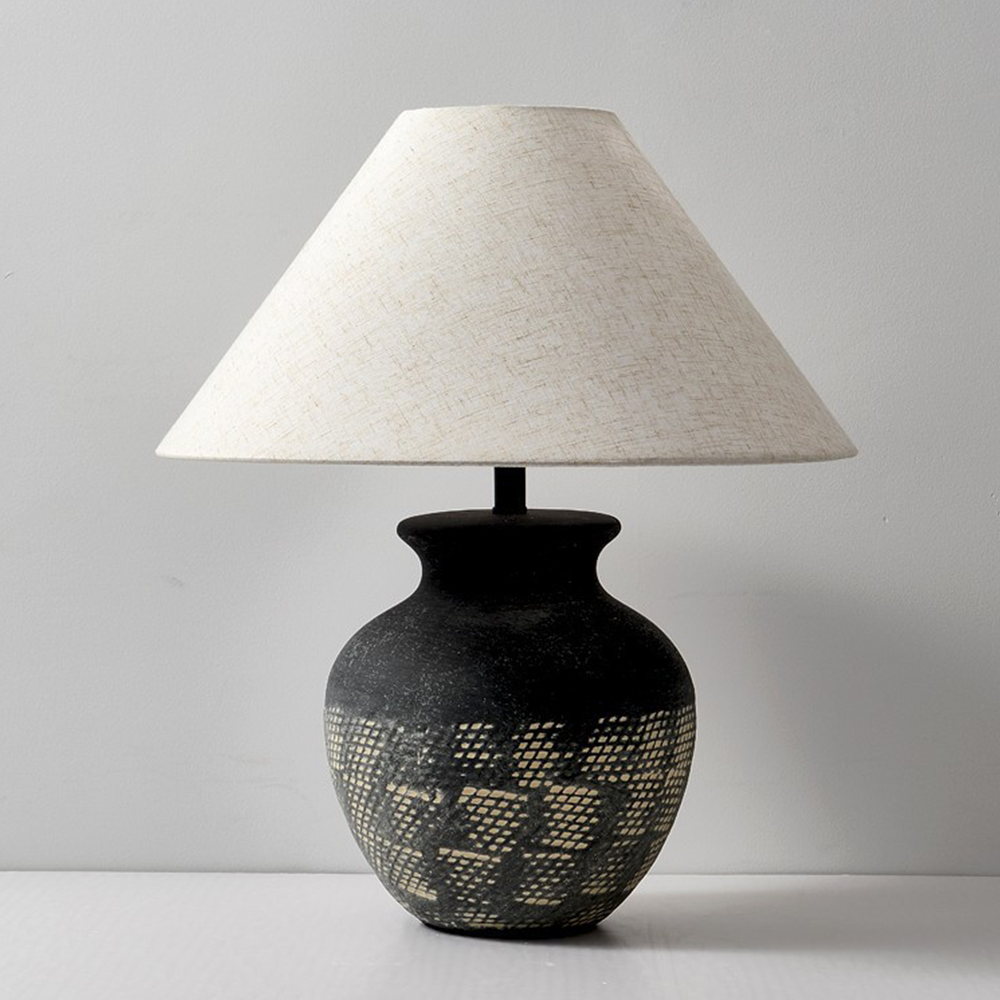 Wabi-sabi Retro White Ceramic Table Lamp Living Room -Homdiy