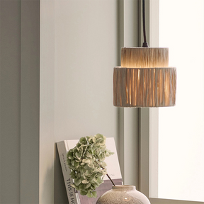 Hand-Woven Lamp Retro Straw Art Rattan Pendant Light -Homdiy