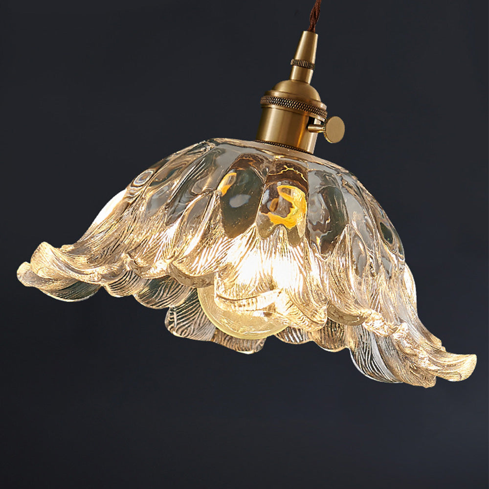 Vintage Flower Glass Shade Pendant Light -Homdiy