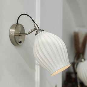 Modern Ceramic Ribbed Wall Light -Homdiy