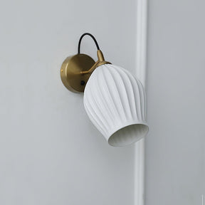 Modern Ceramic Ribbed Wall Light -Homdiy