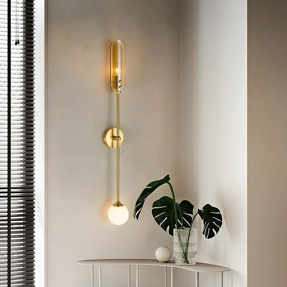 Fancy Luxury Long Copper Wall Light -Homdiy