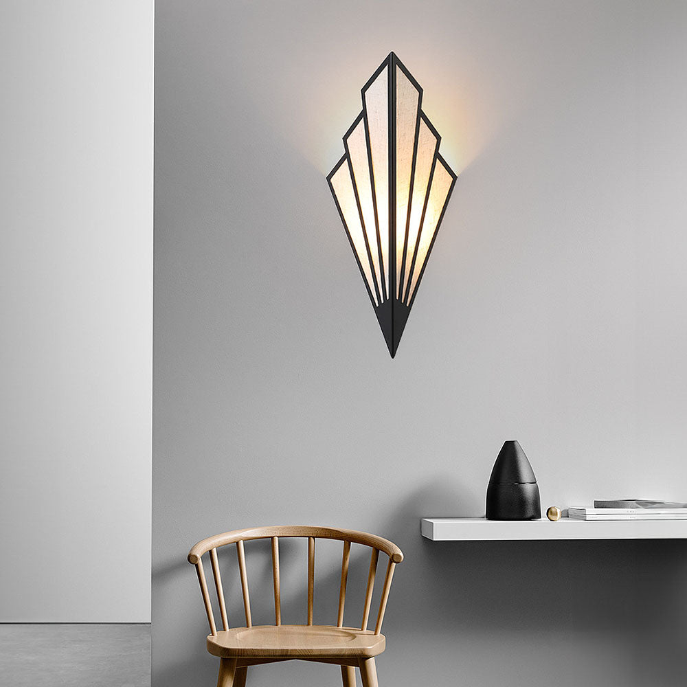 Contemporary Linen Geometric Wall LED Light -Homdiy