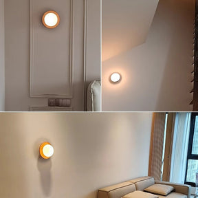 Natural Wood White Simple Wall Light -Homdiy