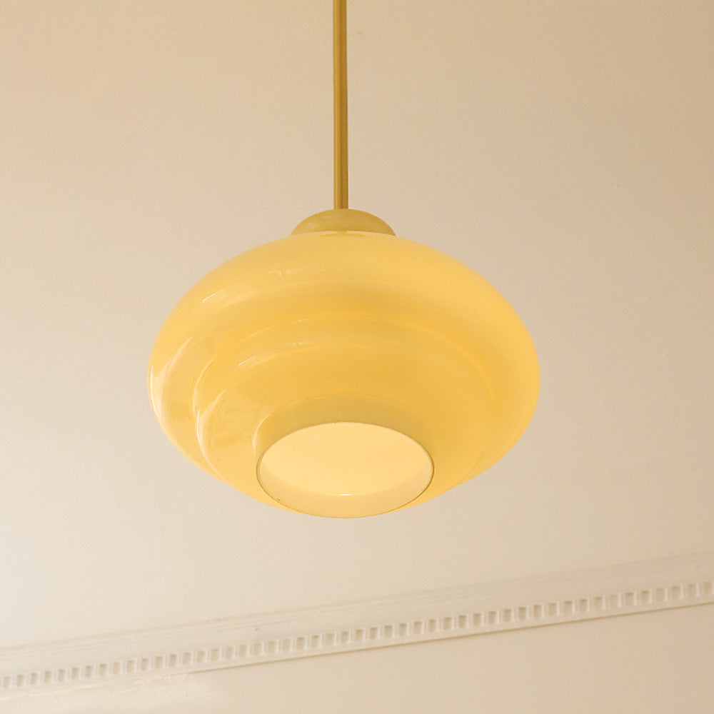 Bauhaus Cream Yellow Glass Pendant Light -Homdiy