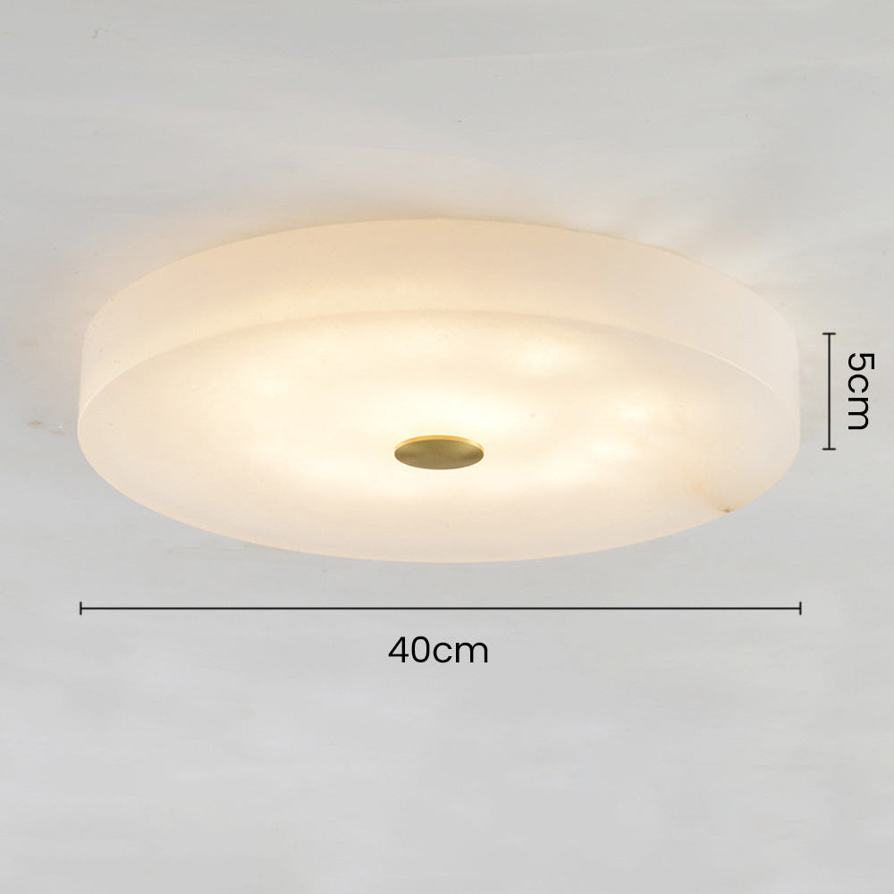 Contemporary Round White Marble Ceiling Light -Homdiy