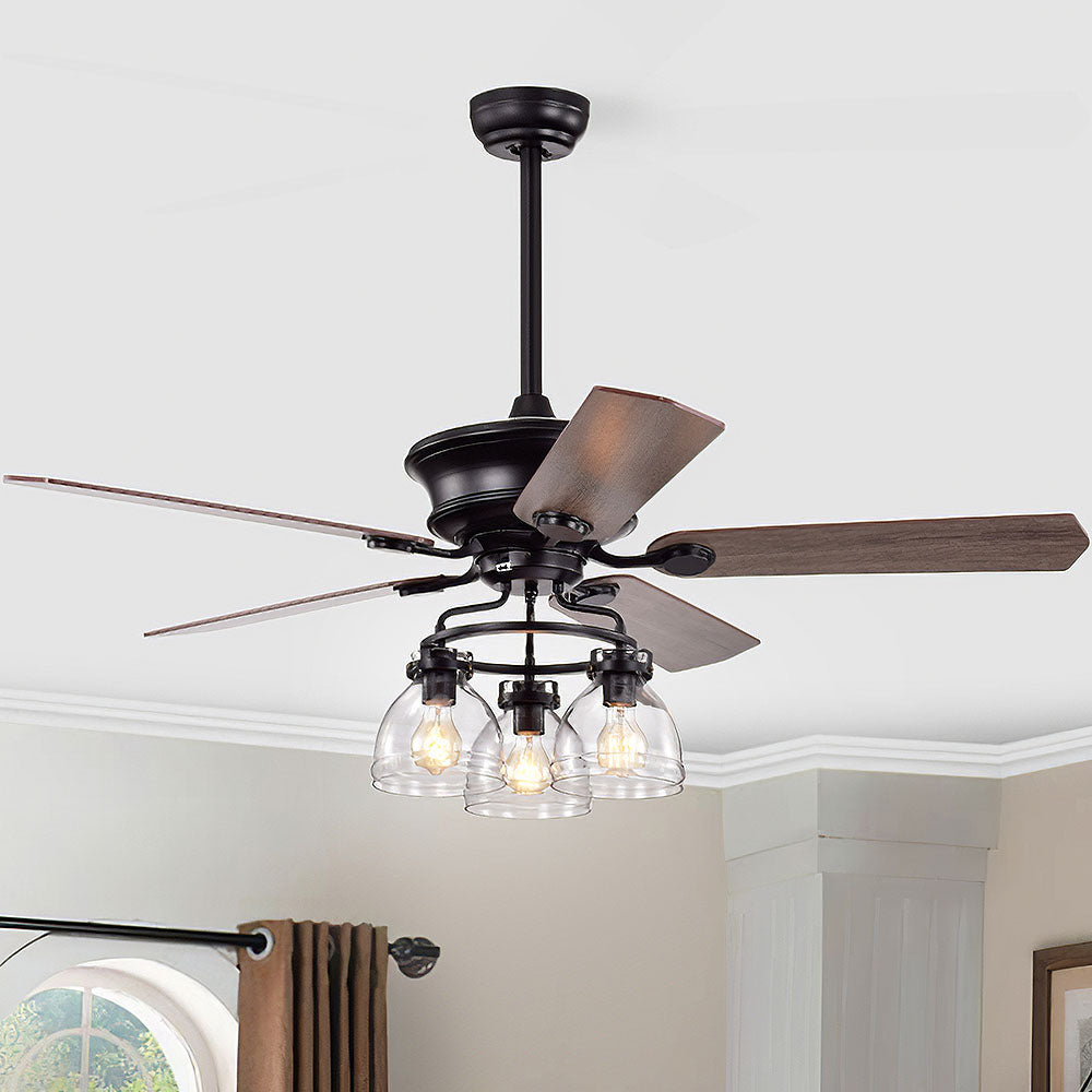 Minimalist 3 Head Ceiling Fan With Light And Remote -Homdiy