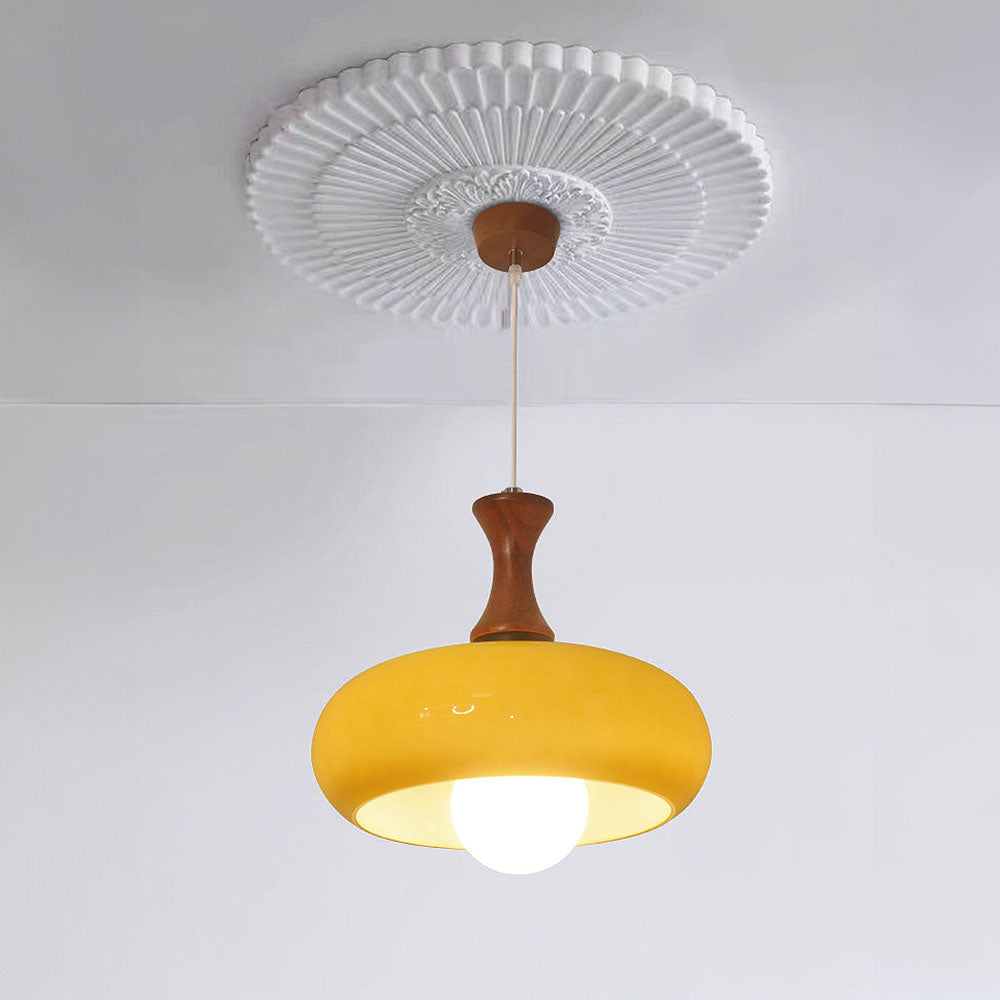 Retro Bauhaus Stained Round Glass Pendant Light -Homdiy