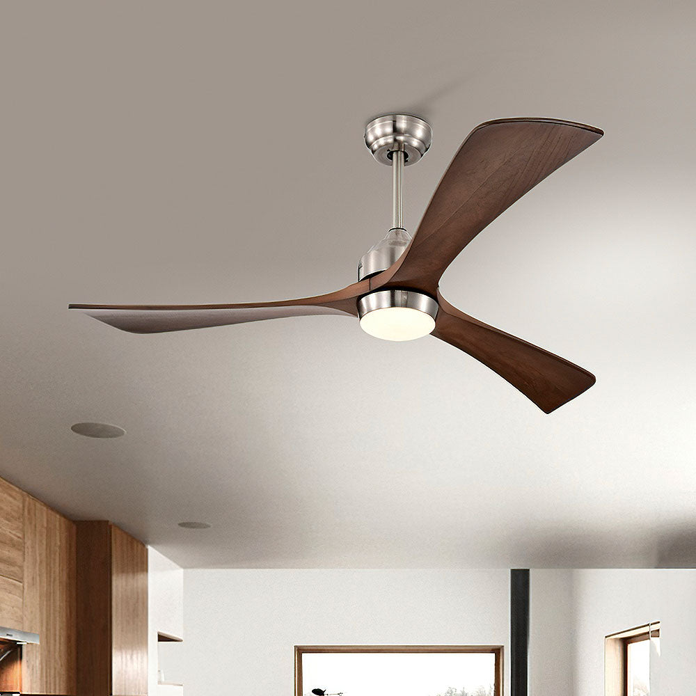 Minimalist Wood Ceiling Fan With LED Light And Remote -Homdiy