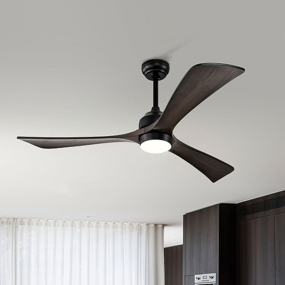 Minimalist Wood Ceiling Fan With LED Light And Remote -Homdiy