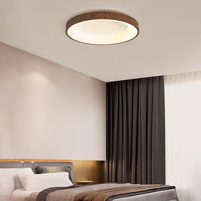 Natural Wooden Circle LED Bedroom Ceiling Light -Homdiy