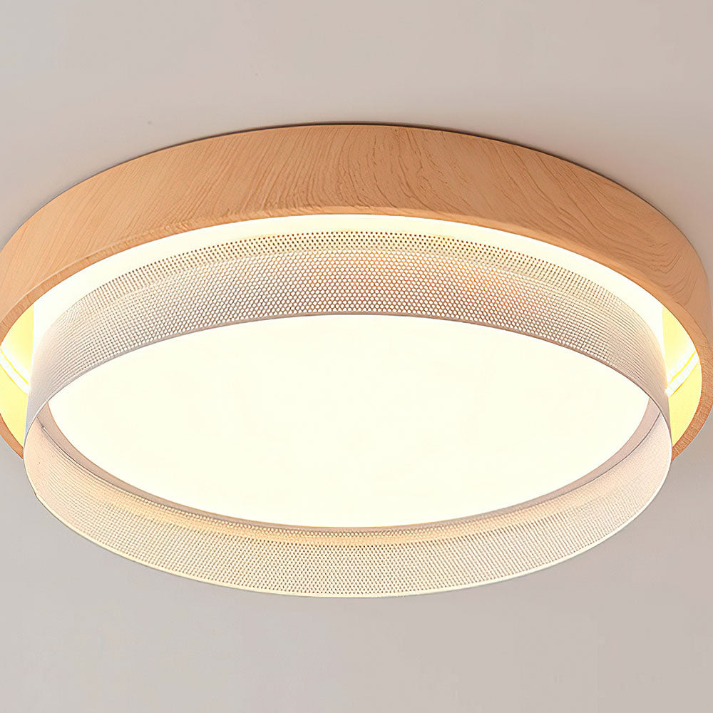 Retro Natural Round LED Bedroom Ceiling Light -Homdiy