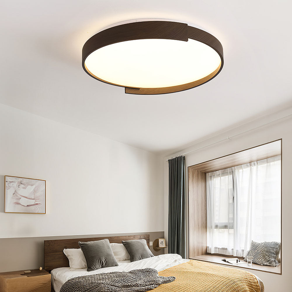 Contemporary Brown Flush Mount LED Living Room Ceiling Light -Homdiy