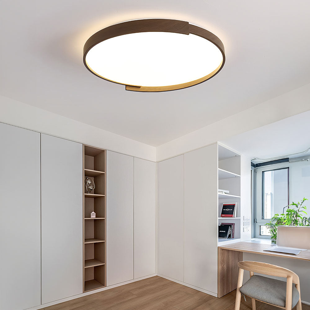 Contemporary Brown Flush Mount LED Living Room Ceiling Light -Homdiy