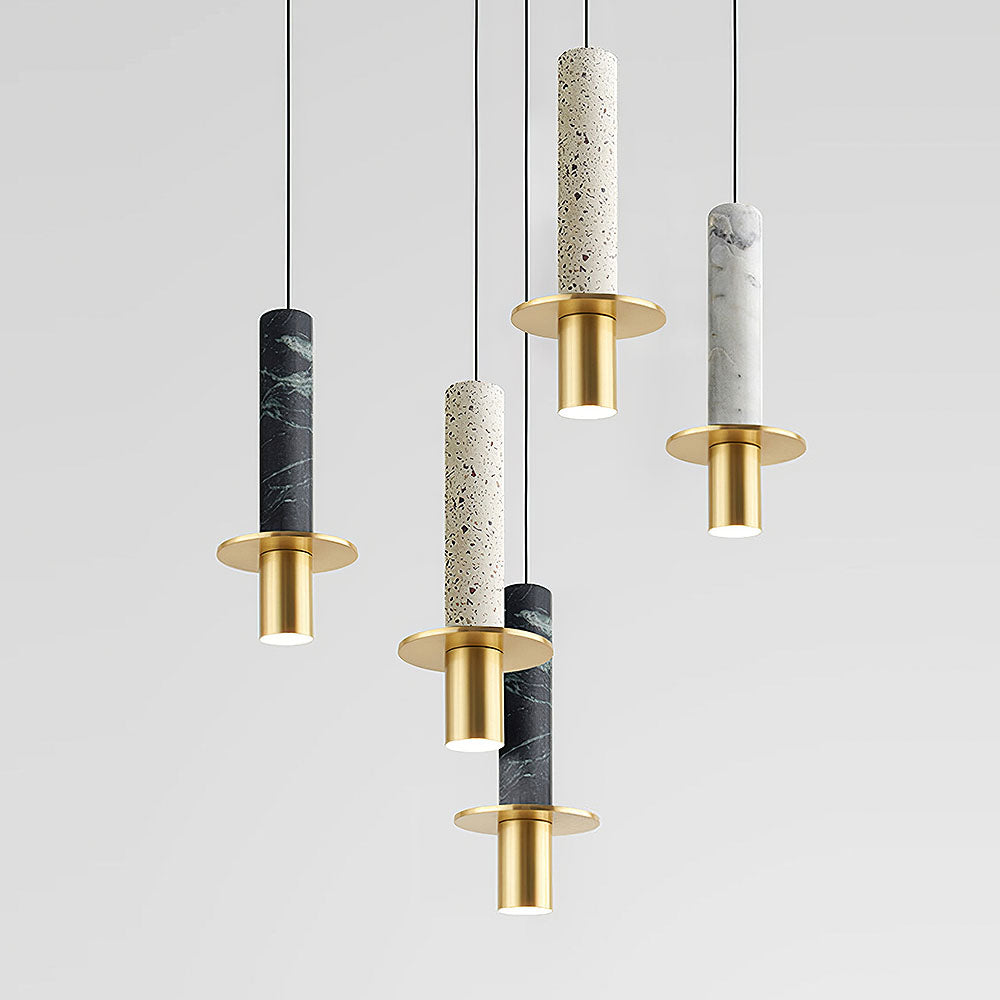 Industrial Minimalist Column Alabaster Pendant Lights -Homdiy