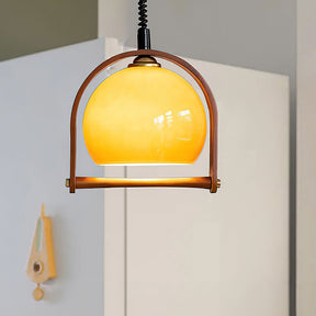 Vintage Bauhaus Orange Wood Pendant Lights -Homdiy