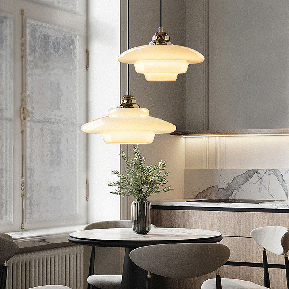 Modern Minimalist Nordic Cream White Glass Pendant Lights -Homdiy