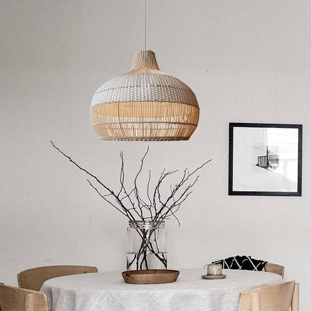 Bamboo Lamp Shade Large Decorate Lighting Vintage Pendant