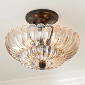 Semi Flush Mount Ceiling Lights Umbrella Shape Glass Lamp -Homdiy