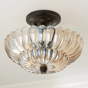 Semi Flush Mount Ceiling Lights Umbrella Shape Glass Lamp -Homdiy