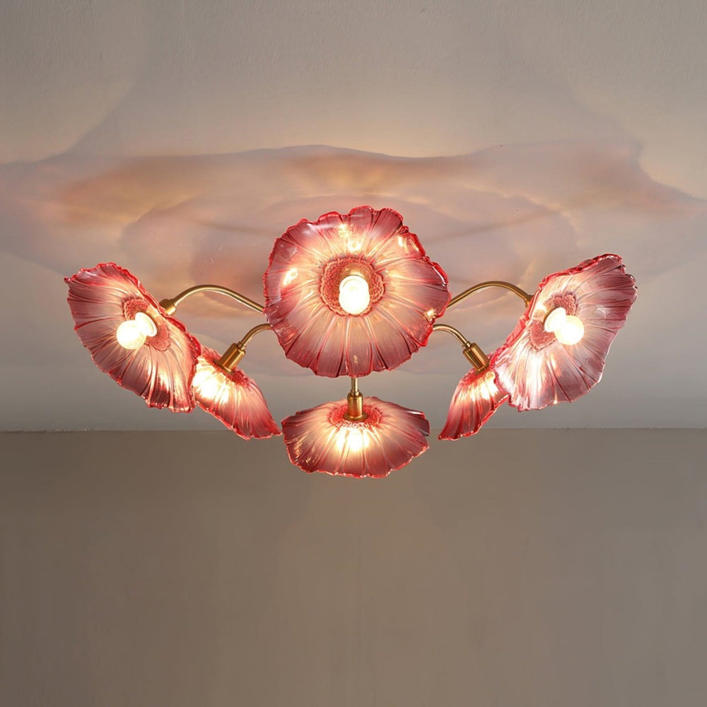 Vintage Lotus Leaf Glass Ceiling Light -Homdiy