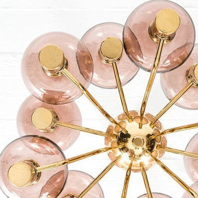 Modern Decorative Pink Glass 12 Bulbs Chandelier -Homdiy