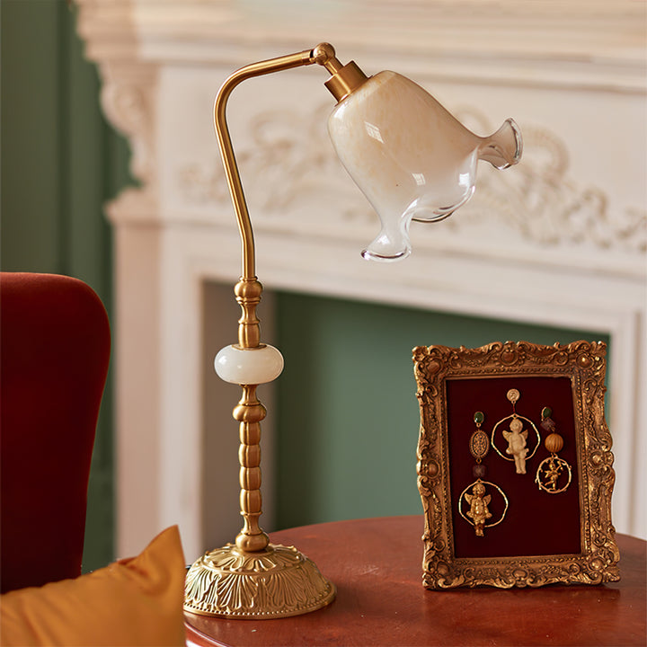 Nouveau Fashion Floral Brass Table Lamp -Homdiy