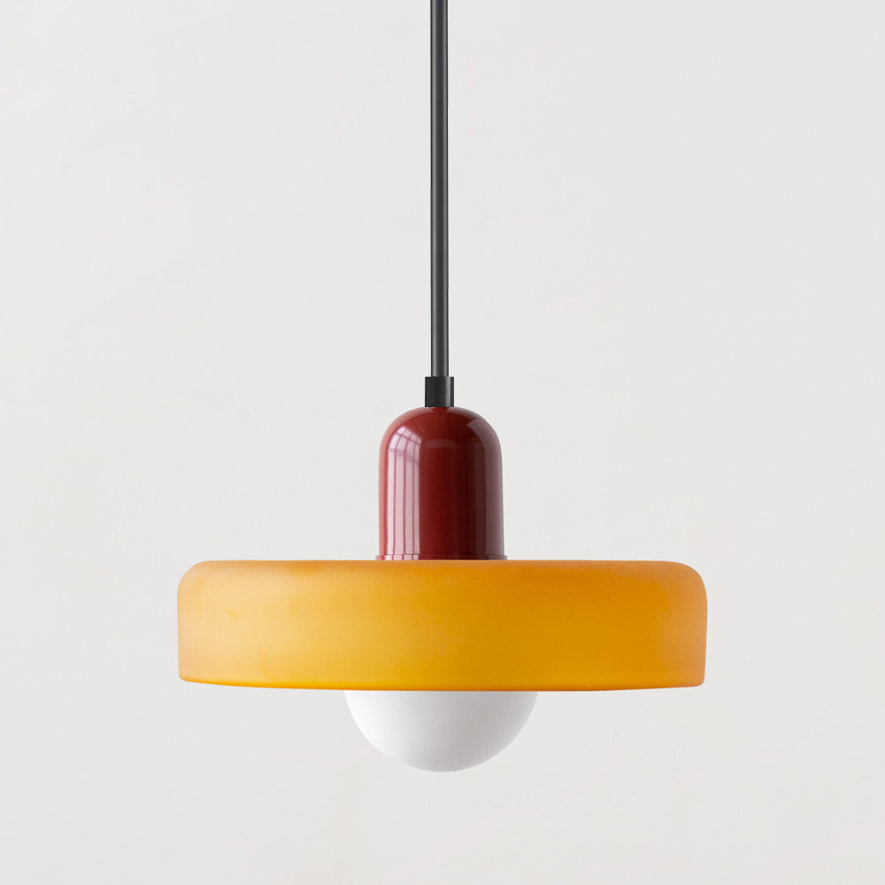 Modern Bauhaus Stained Glass Rod Pendant Light -Homdiy