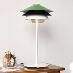 Danish Art Overlay Green Table Lamp -Homdiy