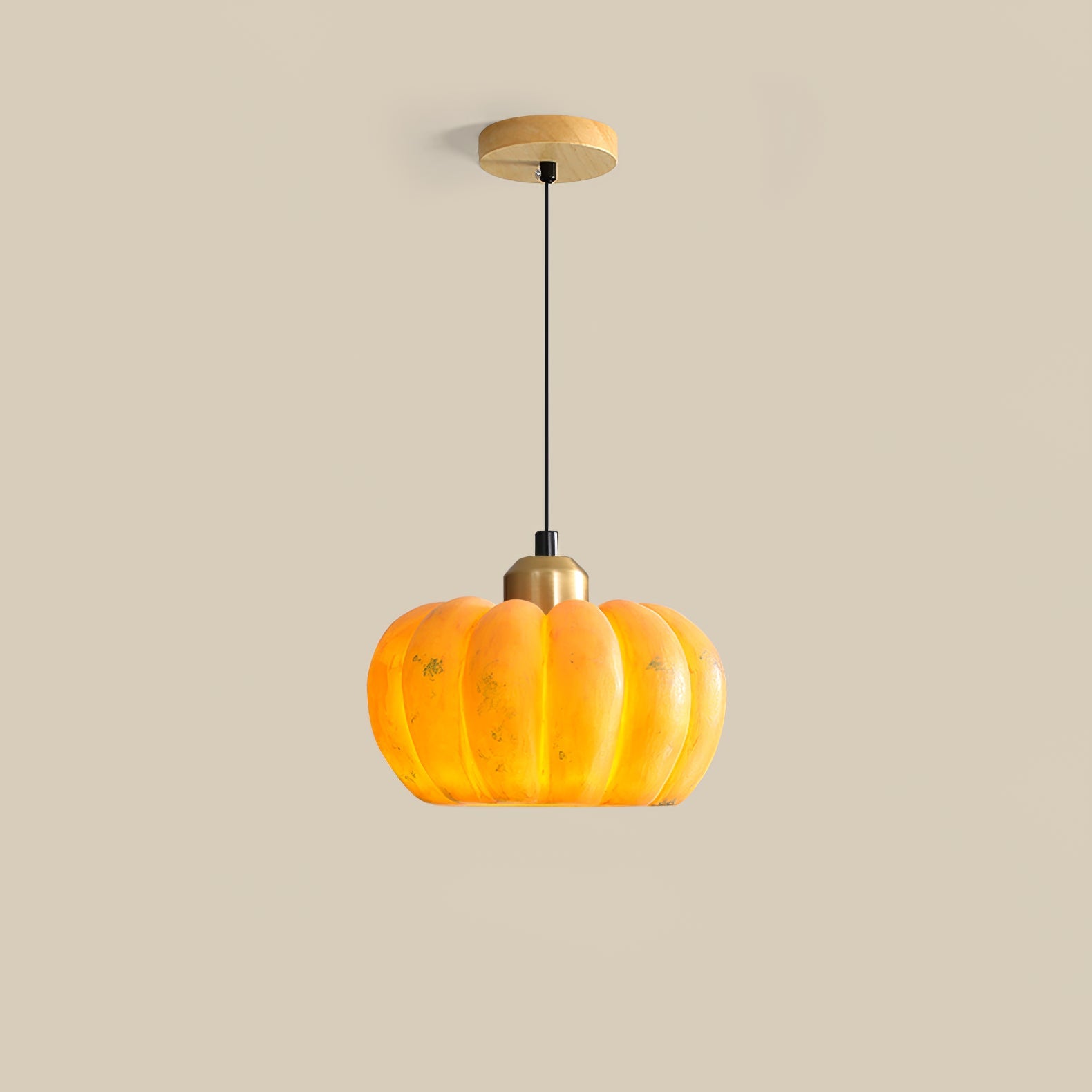 Yellow Pumpkin Pendant Light -Homdiy