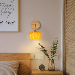 Cute Yellow Pumpkin Wall Lamp -Homdiy