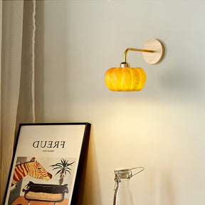 Cute Yellow Pumpkin Wall Lamp -Homdiy