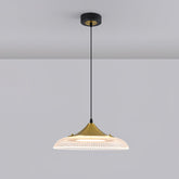 Round Acrylic LED Gold & Black Pendant Light -Homdiy