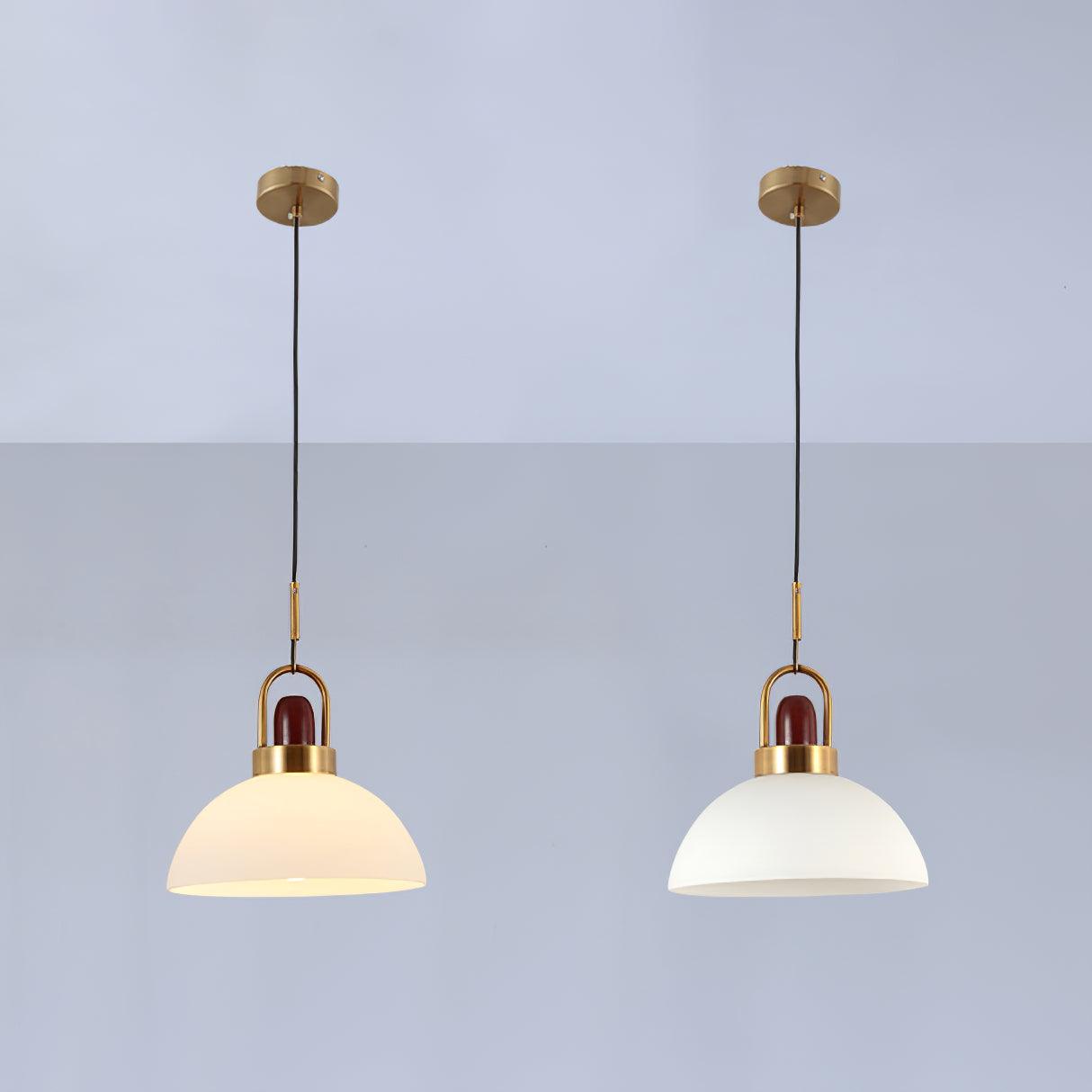 Modern Splendor White Metal Glass Pendant Lamp -Homdiy