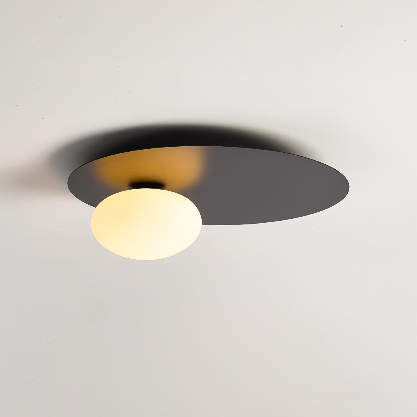 Simple Metal Round Glass Ceiling Light -Homdiy