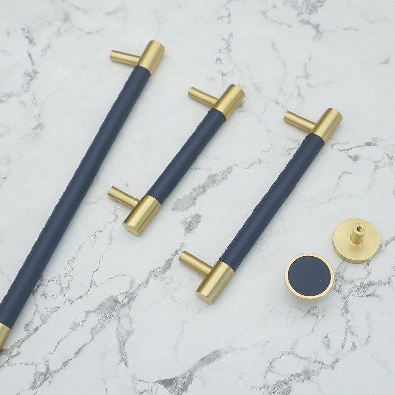 Brushed Brass Drawer Pulls Gold Square Handles for Kitchen