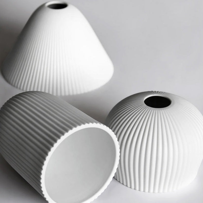 Nordic Pleated Ceramic Brass Cocoon Pendant Light -Homdiy